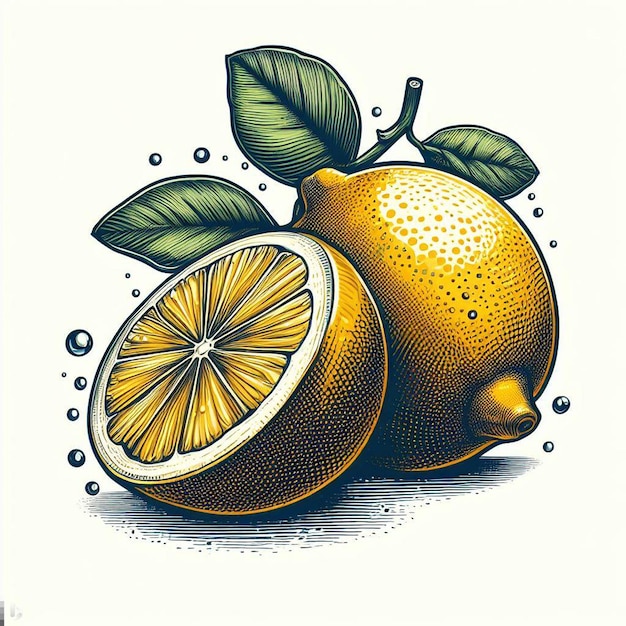 Hermosos colores frescos limón lima frutas jugosas papel tapiz ilustración vectorial dibujo ilustración