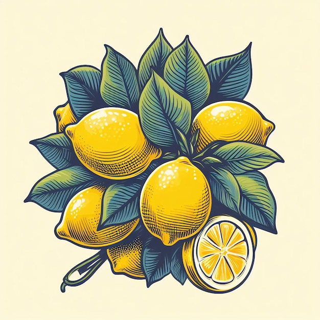 Hermosos colores frescos limón lima frutas jugosas papel tapiz ilustración vectorial dibujo ilustración