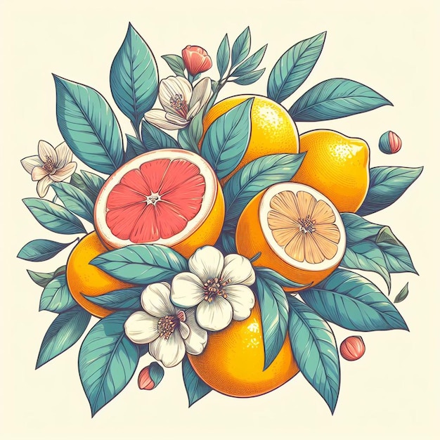 Hermosos colores frescos limón lima frutas jugosas papel tapiz ilustración vectorial dibujo ilustración