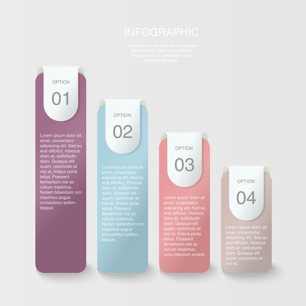 Hermosos colores del gráfico de barras infografía.