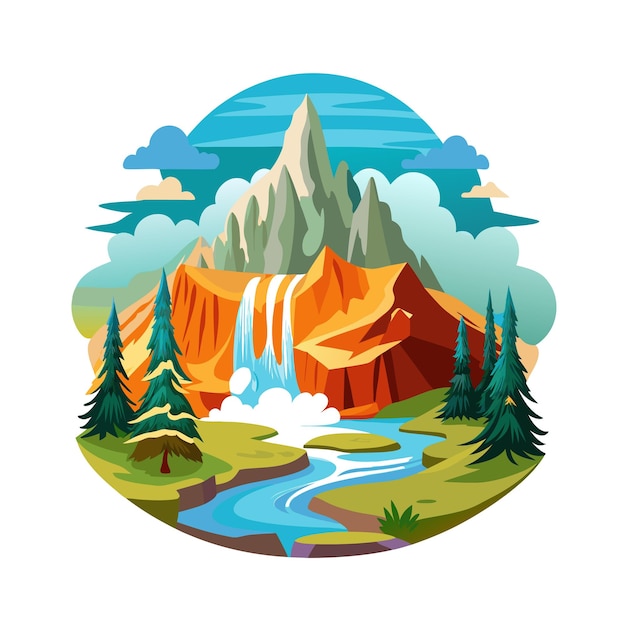 Hermosos conceptos de ilustración vectorial de paisajes inspirados en lugares populares de la tierra