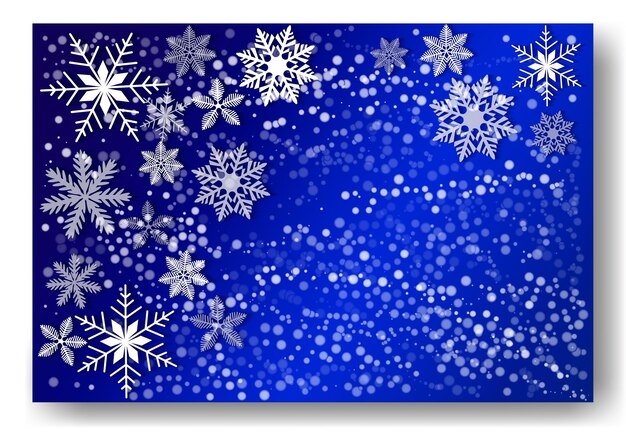 Hermosos copos de nieve que caen fondo de papel de pared con espacio de copia partículas de hielo de polvo de invierno fondo azul de nieve copos de nieve de invierno enero diciembre febrero tema paisaje de huracán de nieve