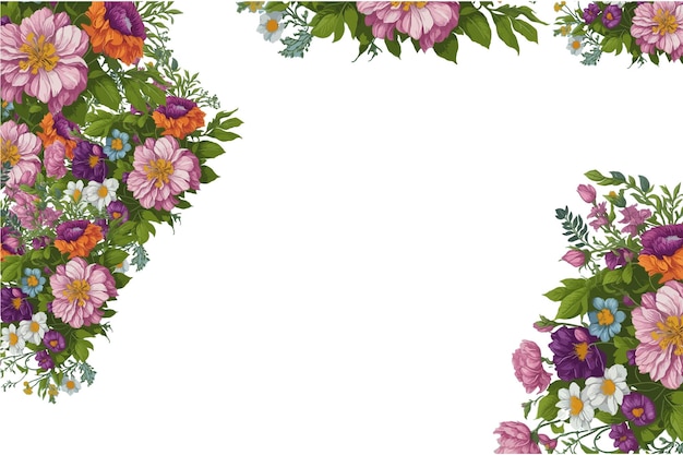 hermosos dibujos a mano de flores en el fondo