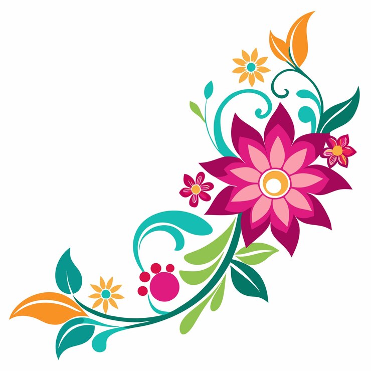 Vector hermosos diseños de esquinas florales vectoriales