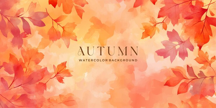 Hermosos fondos de acuarela de otoño con hojas vibrantes en colores claros