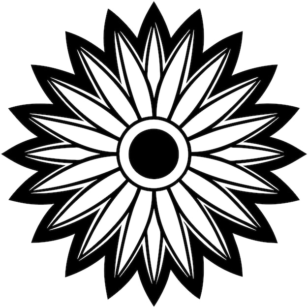 Hermosos girasoles icono vectorial silueta diseño aislado