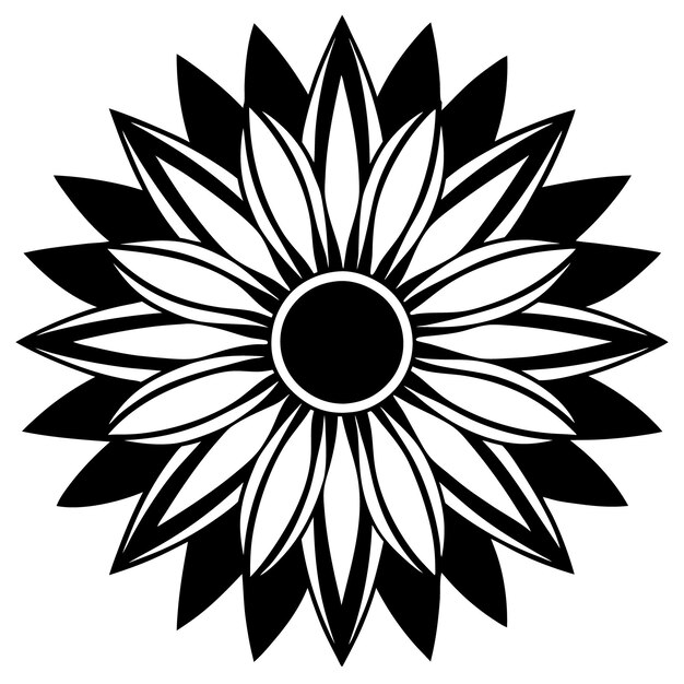 Hermosos girasoles icono vectorial silueta diseño aislado