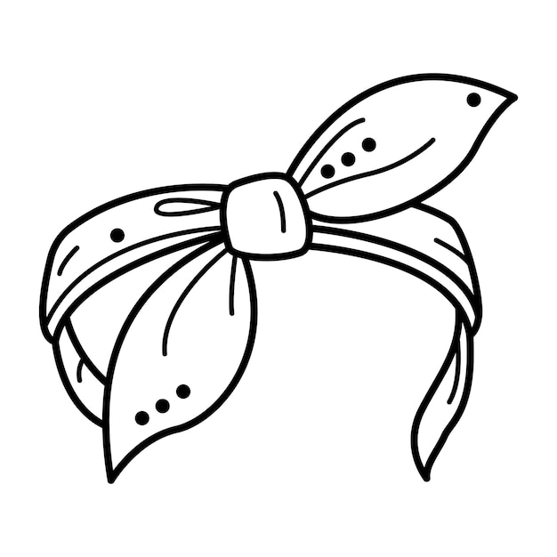 Hermosos iconos de cintas para la cabeza en estilo de dibujo