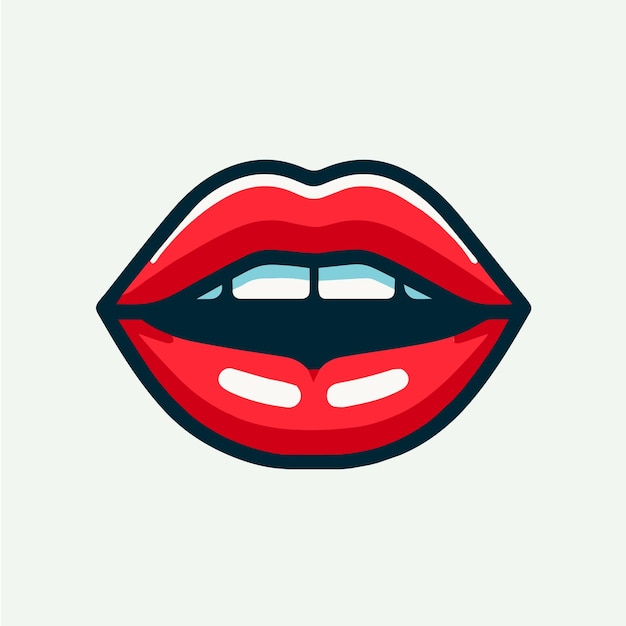 hermosos labios rojos aislados sobre un fondo blanco