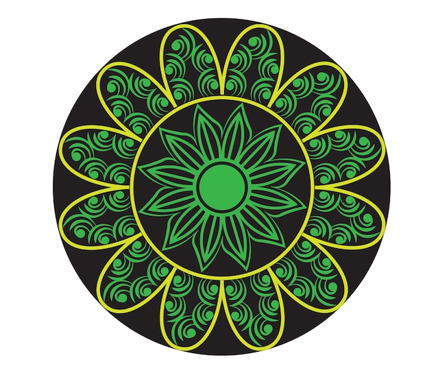 Hermosos mandalas diseñando diseños de flores íconos vectoriales indios
