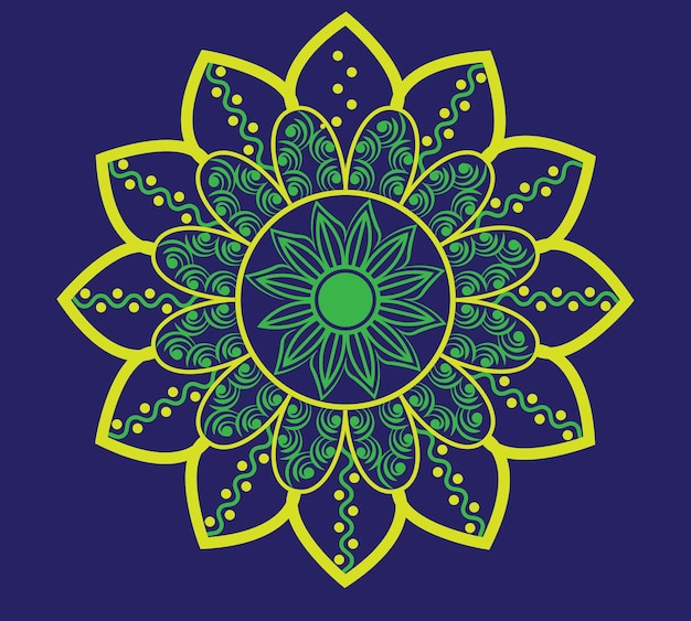 Hermosos mandalas diseñando diseños de flores íconos vectoriales indios