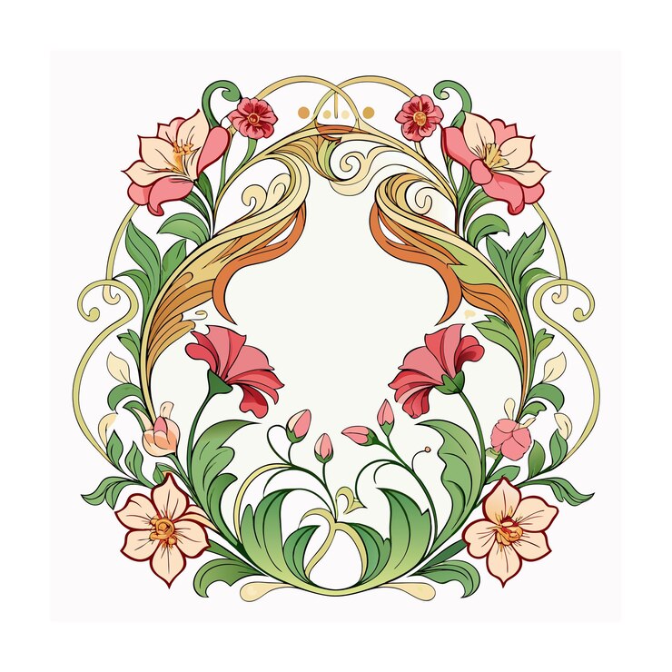 Vector hermosos marcos florales adornados ilustración vectorial de la frontera