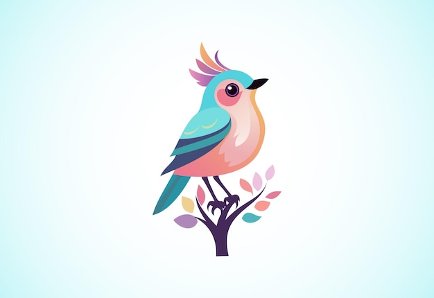 Hermosos pájaros de varios colores diseño vectorial del logotipo de pájaro.