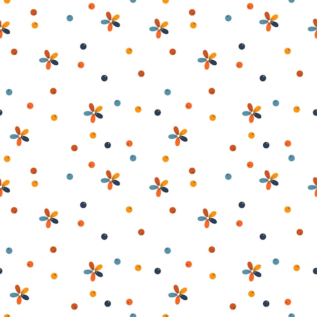 Hermosos patrones sin costuras con flores y bayas de colores