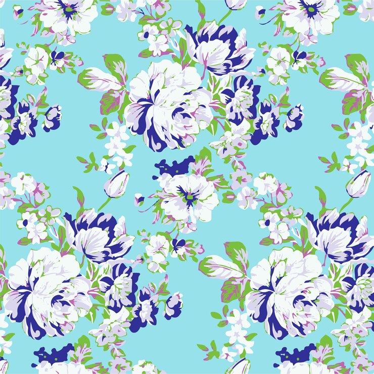 Hermosos patrones florales sin costuras hierbas y flores silvestres impresión de flores abstractas patrón moderno