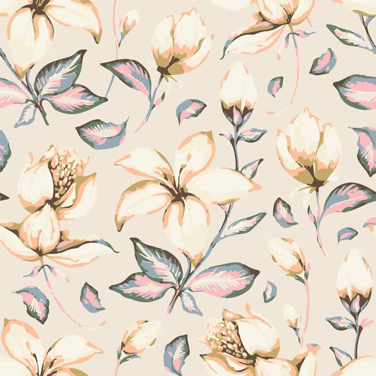 Hermosos patrones florales sin costuras hierbas y flores silvestres impresión de flores abstractas patrón moderno