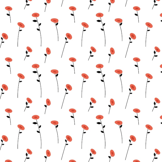 Hermosos patrones con flores en un fondo blanco