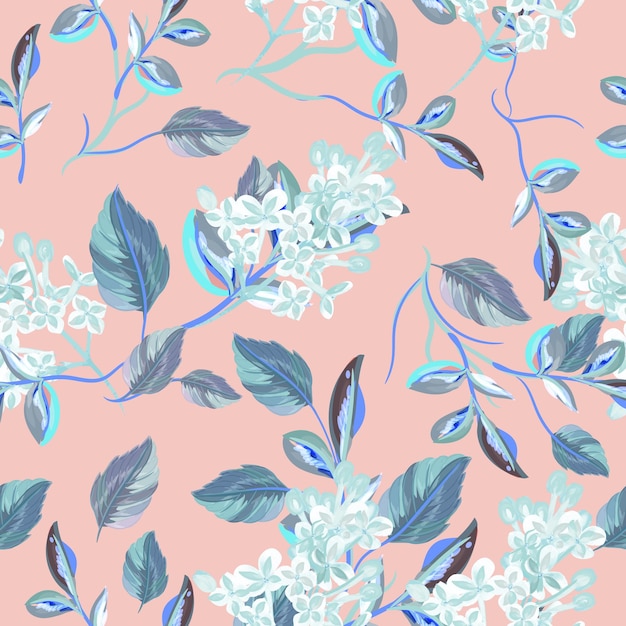 Hermosos patrones vectoriales florales con flores y flores de primavera