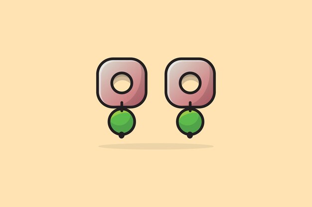 Hermosos pendientes joyas para mujeres ilustración vectorial