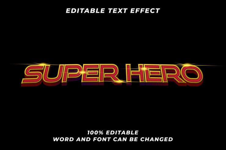 Vector héroes modernos efecto de estilo de texto en negrita 3d