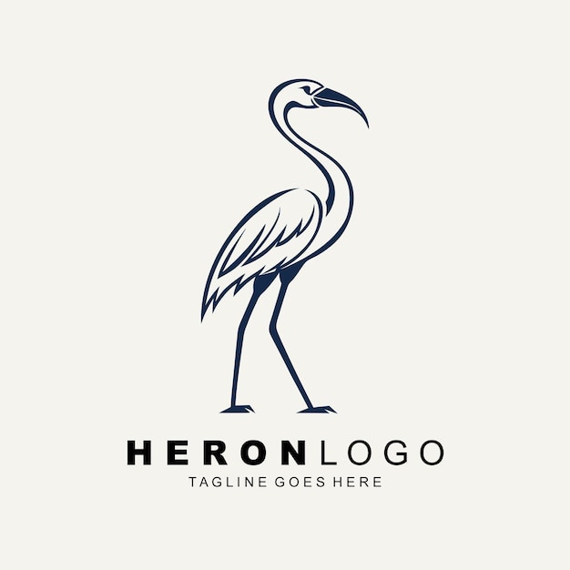 Heron logo design Flamingo icono ilustración vector logo diseño inspiración