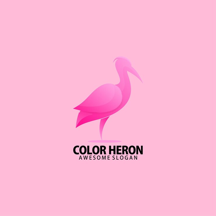 Vector heron logo diseño degradado colorido