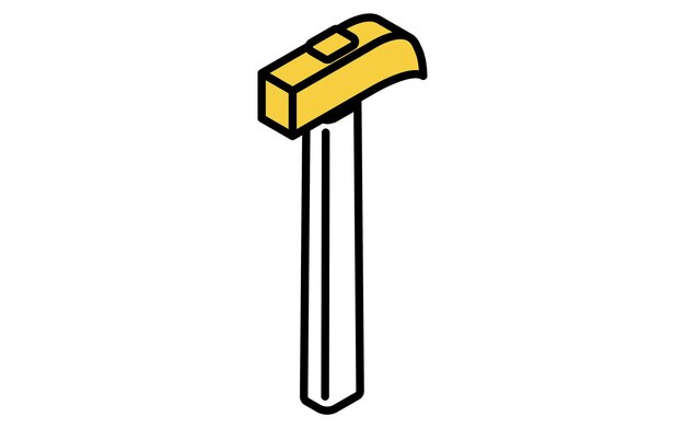 herramienta de dibujo de líneas simples isométricas icono martillo de clavos