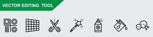 Herramienta de edición vectorial paquete de iconos vectoriales