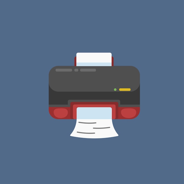 herramienta de impresora en diseño vectorial plano