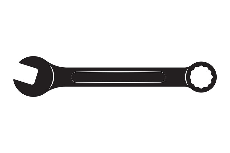 Vector herramienta de llave para equipo de servicio de reparación símbolo de ingeniería mecánica vector