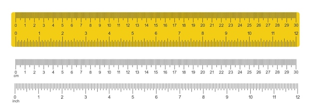 herramienta de medición suministros escolares gráficos de medición con 30 centímetros 12 pulgadas reglas pulgadas y reglas métricas plantilla
