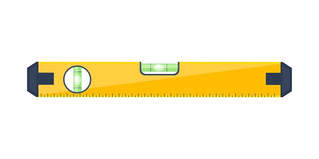 Vector herramienta de nivel de burbuja en un estilo plano regla equipo de construcción e ingeniería medida ilustración vectorial