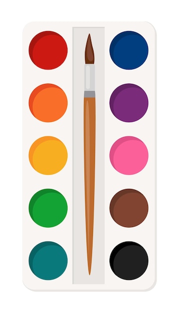 Herramienta de pintura ilustración de dibujos animados Material creativo de dibujo para el diseño del taller Equipo de arte del pintor Elemento decorativo artístico del suministro de arte