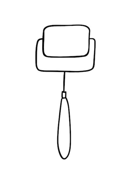 Herramienta de reparación de superficie de rodillo de pintura doodle libro de colorear de dibujos animados lineales