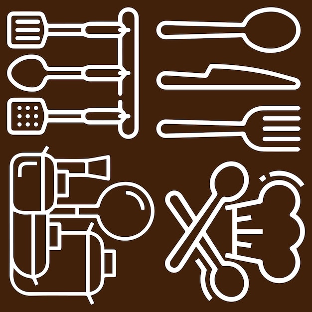 herramientas de cocina objetos vector