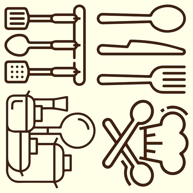 herramientas de cocina objetos vector
