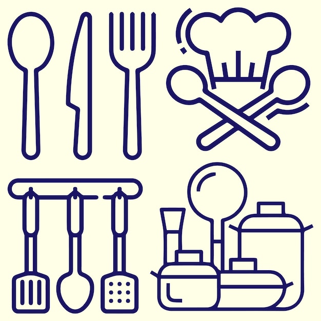 herramientas de cocina objetos vector