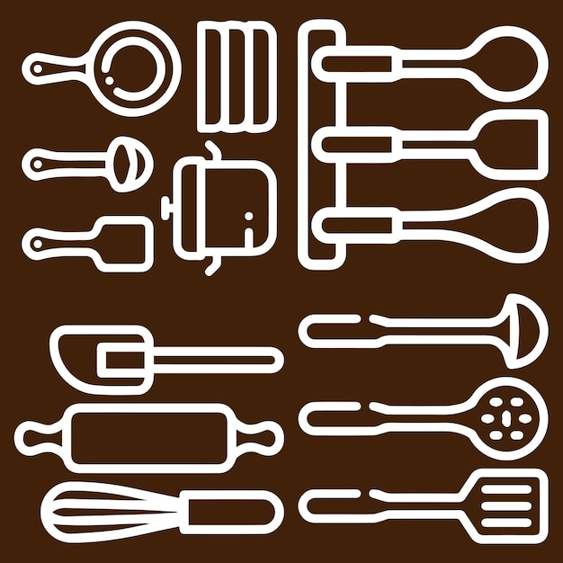 herramientas de cocina objetos vector