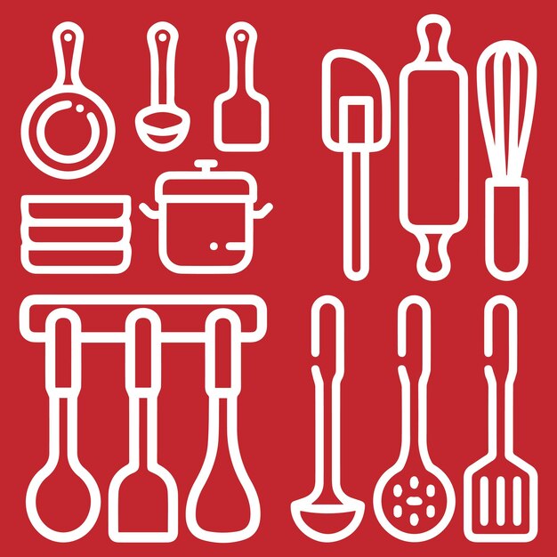 herramientas de cocina objetos vector