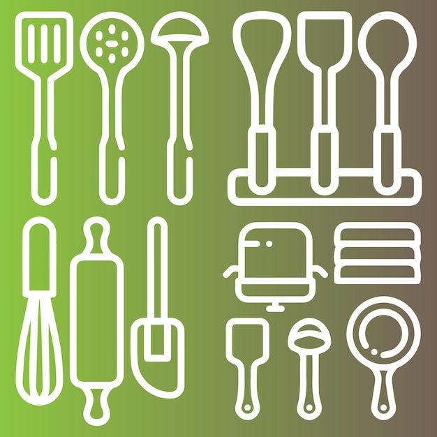 herramientas de cocina objetos vector