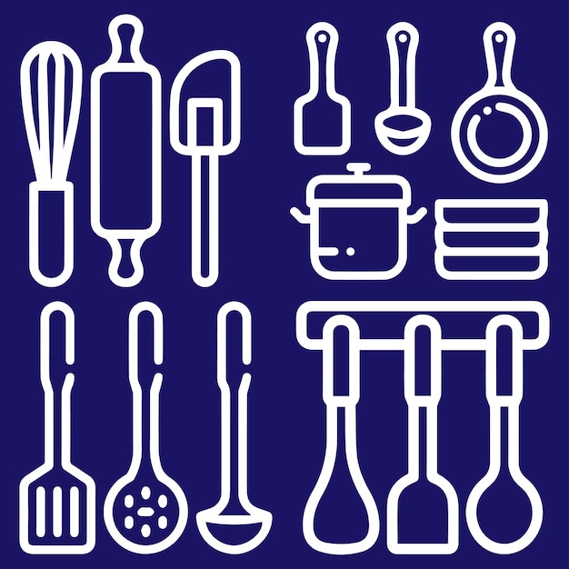 herramientas de cocina objetos vector
