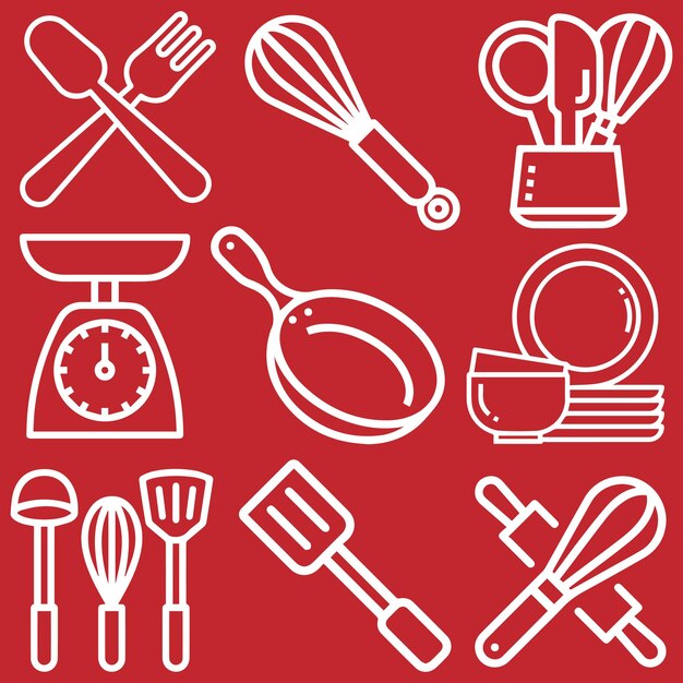herramientas de cocina objetos vector