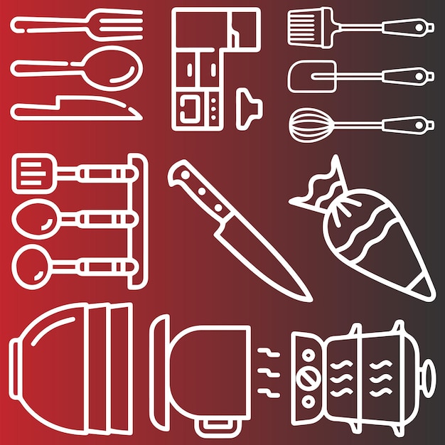 herramientas de cocina objetos vector