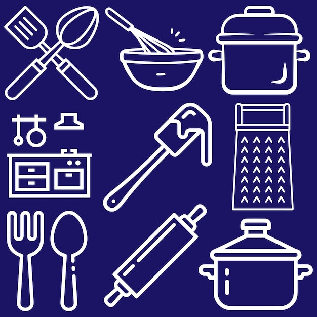 herramientas de cocina objetos vector