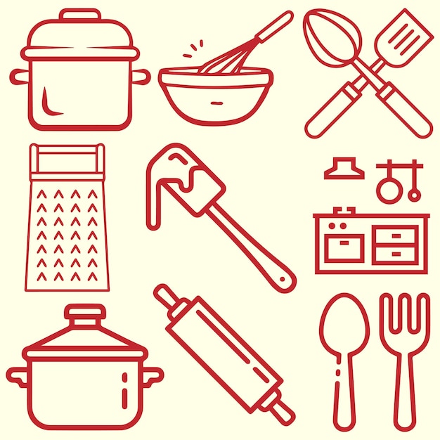 herramientas de cocina objetos vector