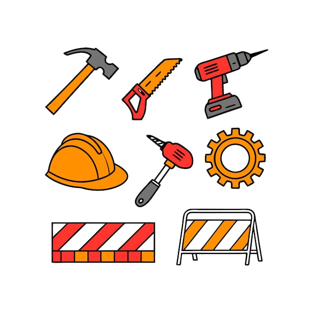Herramientas de construcción y equipos de seguridad