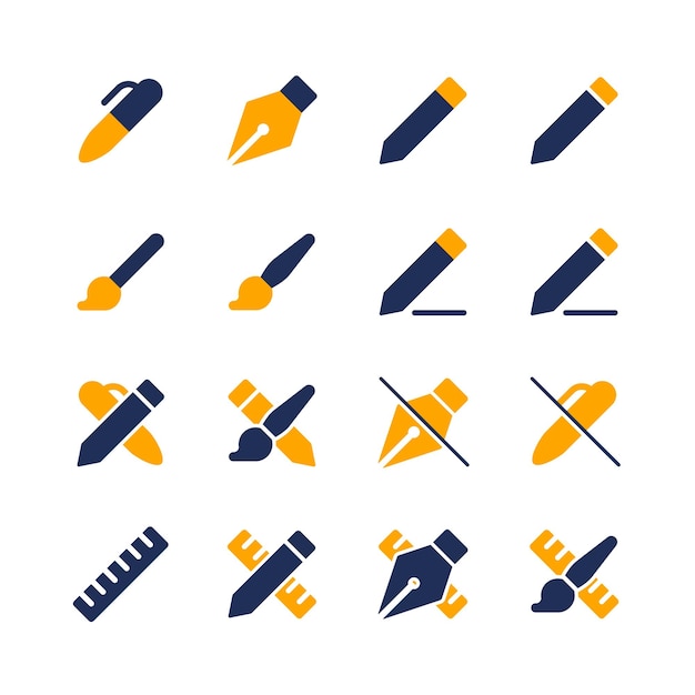 Herramientas creativas Icones Pack Estilo de colores