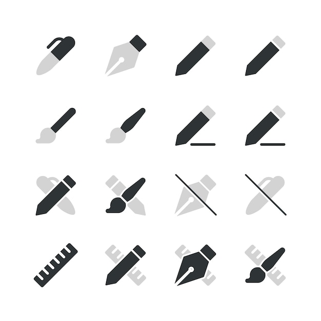 Herramientas creativas Icones Pack Estilo sólido