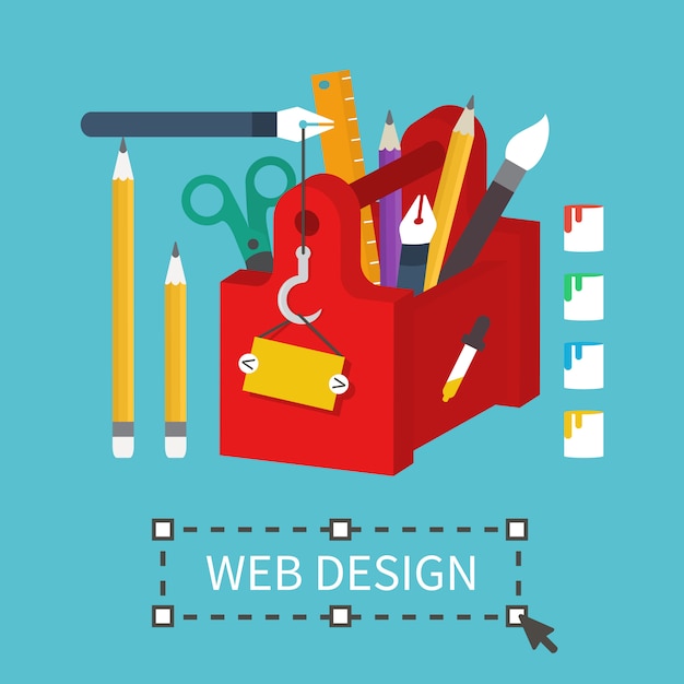 Vector herramientas de diseño gráfico web.