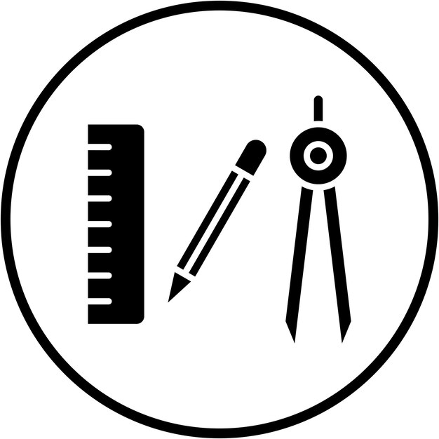 Vector las herramientas de diseño de matemáticas vectoriales estilo de icono